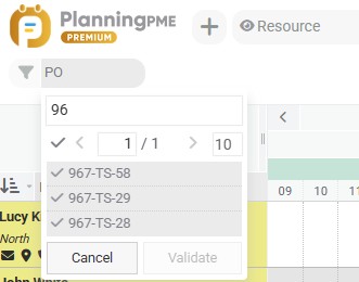 選択タイプのカスタムフィールドのフィルターの検索