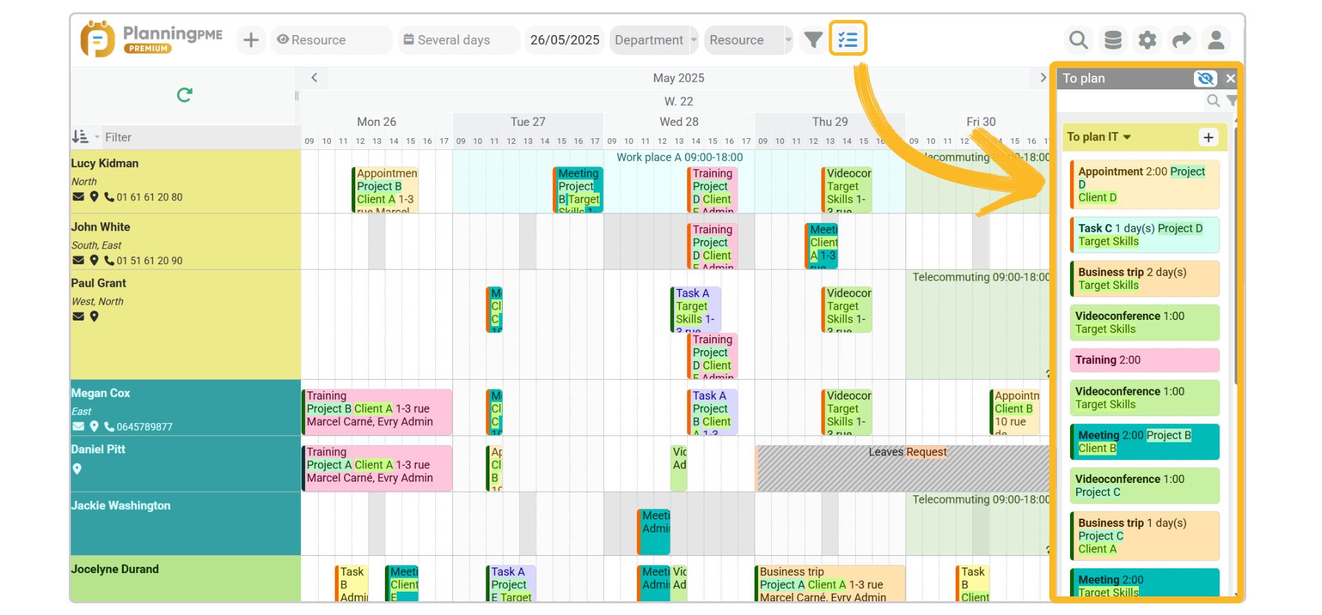 計画中パネル / To-doリスト
